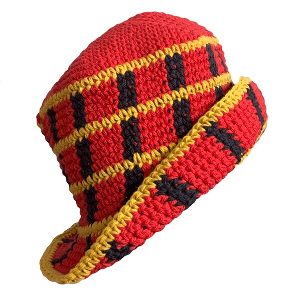 NWOT Memorial Day Racer Plaid Crochet Bucket Hat. Size: Small - Picture 6 of 8